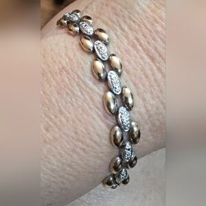 DIAMOND 14K OVER STERLING 925  BRACELET 7.5 INCHES 15.56 Grams
